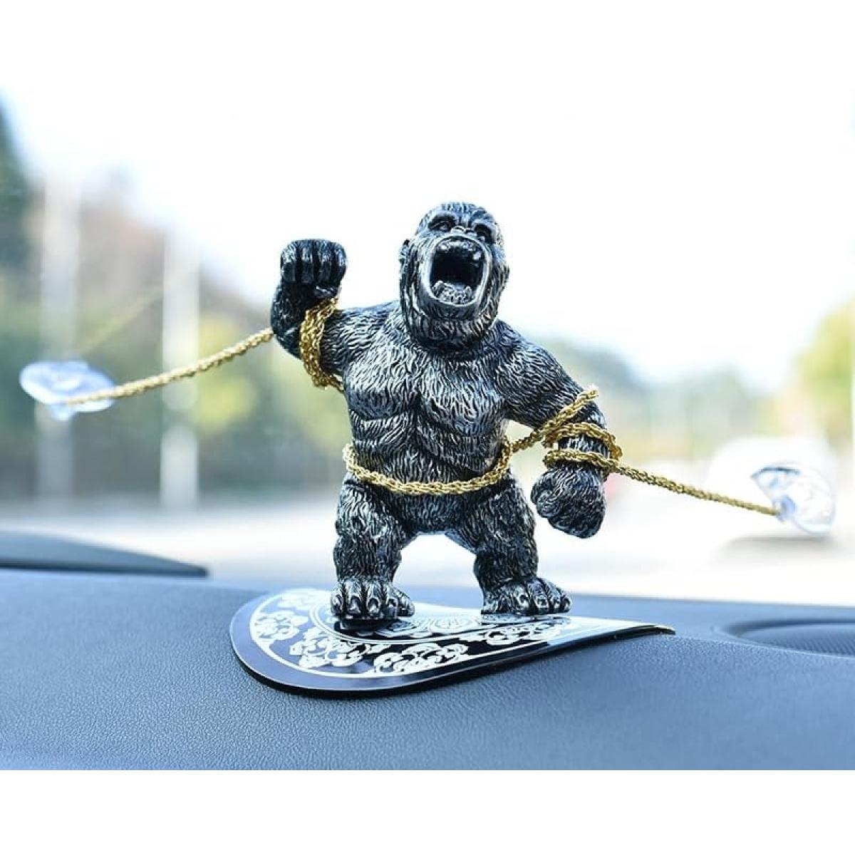 Crazy Gorilla Dashboard Decor| Anti-Slip Base, Funny Car Ornament