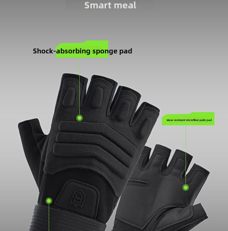 Outdoor tactical gloves non-slip men's and women's sports locomotive motorcycle riding non-slip wear-resistant protective soft half-finger gloves Waterproof Touch Screen