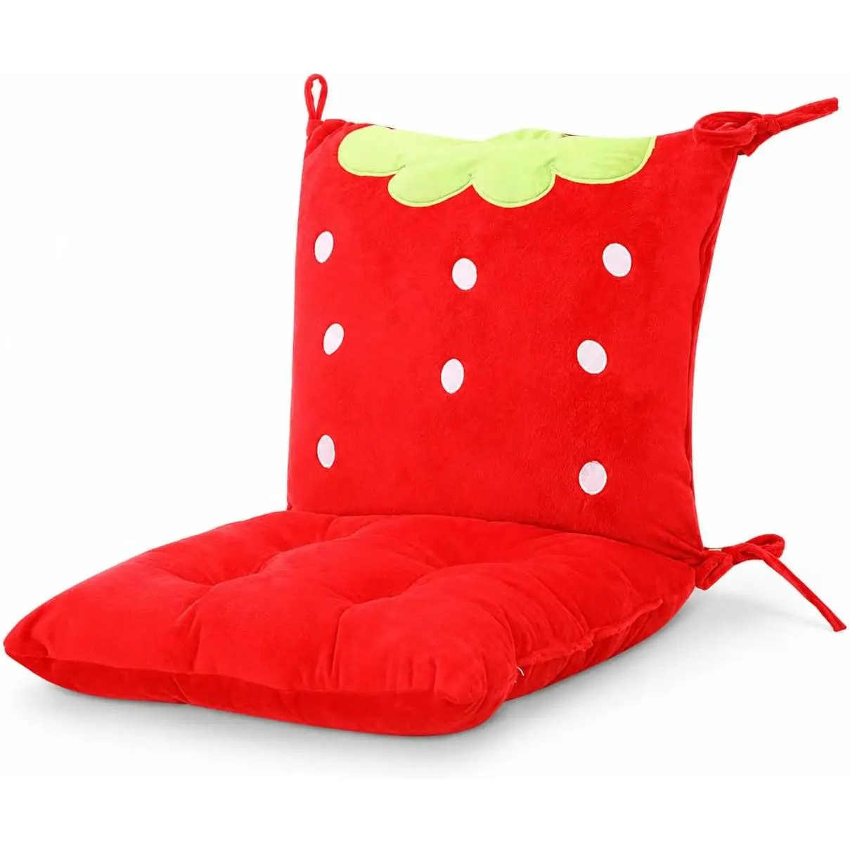 Cute Chair Cushion Room Decor - Office Desk Cutecore Seat Pillow Strawberry | Detachable Plush Stuff Cozy Floor Seating  Pads with Ties, Cartoon Aesthetic Accessories for  Chair Dorm