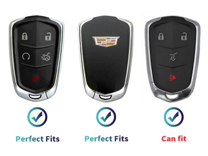 soft TPU Key Case Suitable for Cadillac STS CTS XT5 Escalade CT6 ATS SRX 4/5 Buttons Key (Red Key Cover + Key Chain set), Car Key Accessory, Key Covers For Car Keys, 4/5 Button Fit
