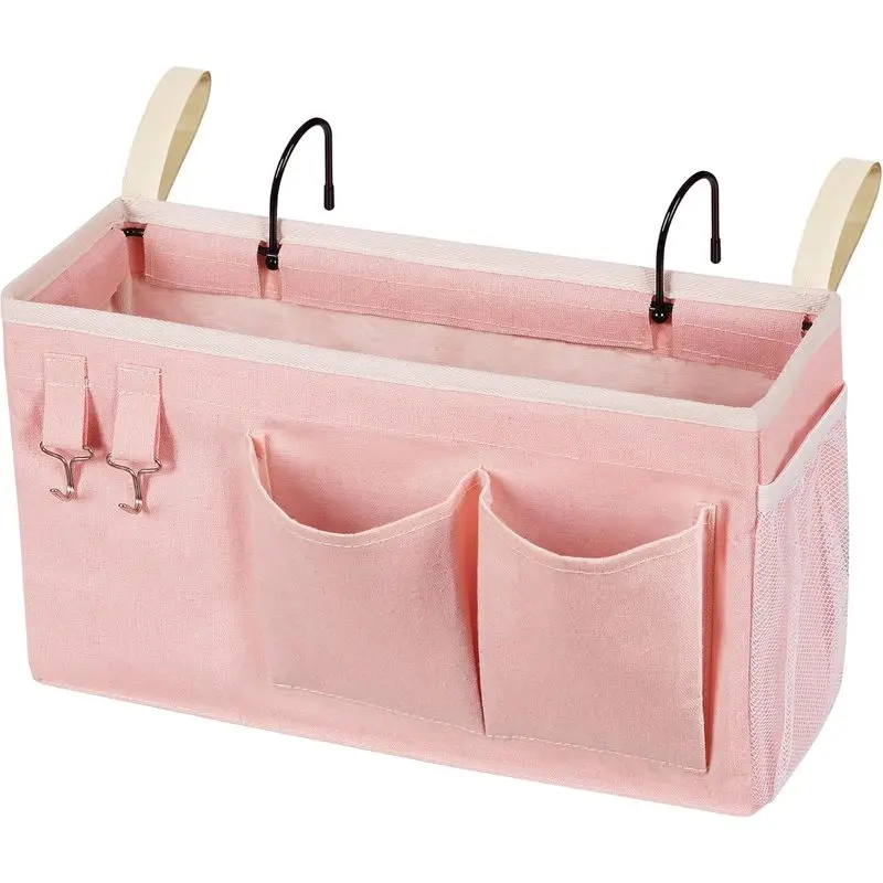 Bedside Caddy Hanging Organizer, Bed Rail Storage Bag for Phone, Books, Glasses, Keys & Dorm Room Essentials