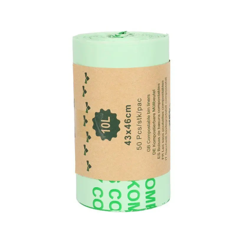 50 Rolls Biodegradable Trash Bags, Compostable Trash Bags, 6L 8L 10L Pla Corn Starch Thickened Tear-Resistant, Eco-Friendly for Kitchen Bathroom Bedroom