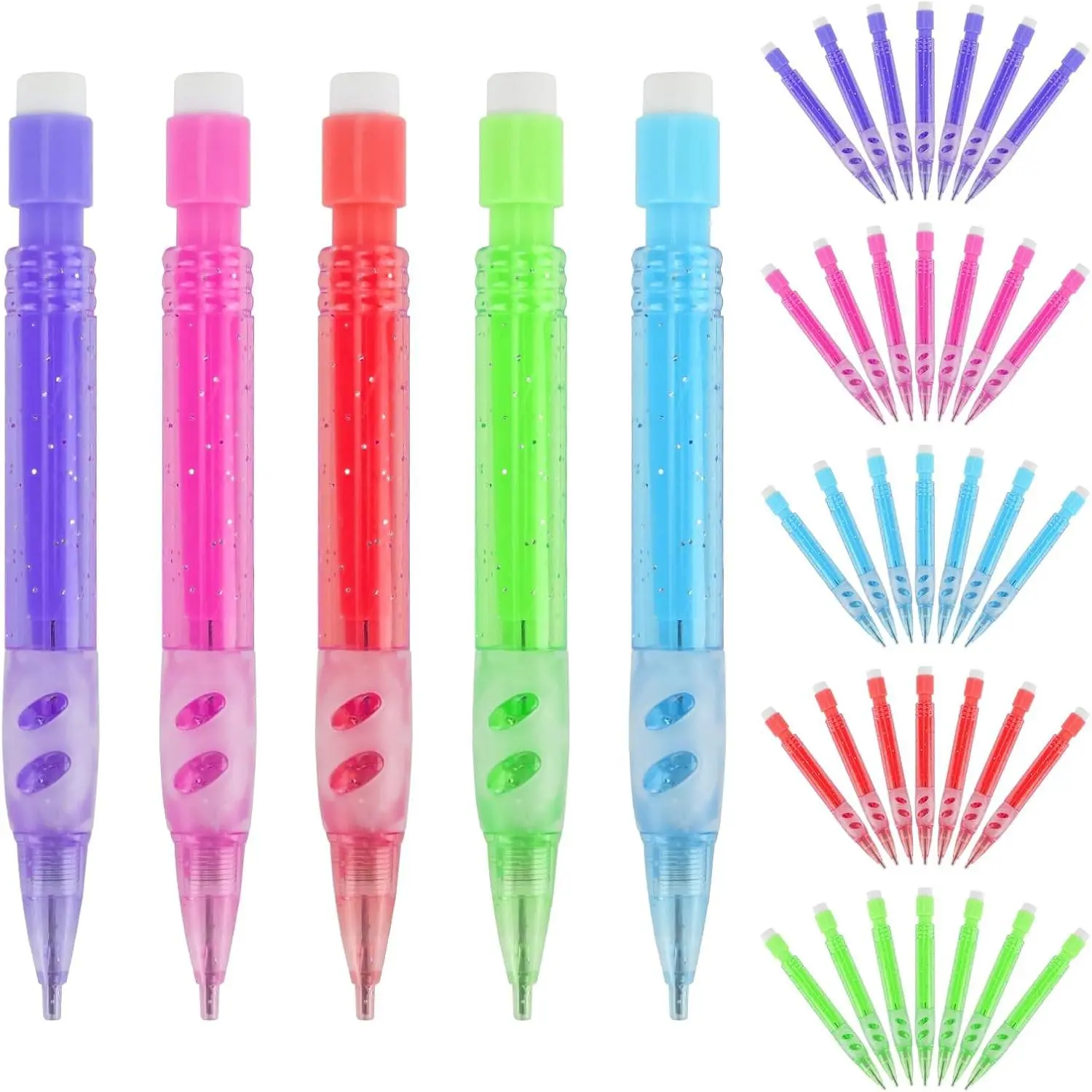 40 count Mini  Mechanical Pencils 0.7mm Automatic Pencil with Erasers |  Office School Pens Stationery Supplies for Writing, Drawing, Sketching, Drafting