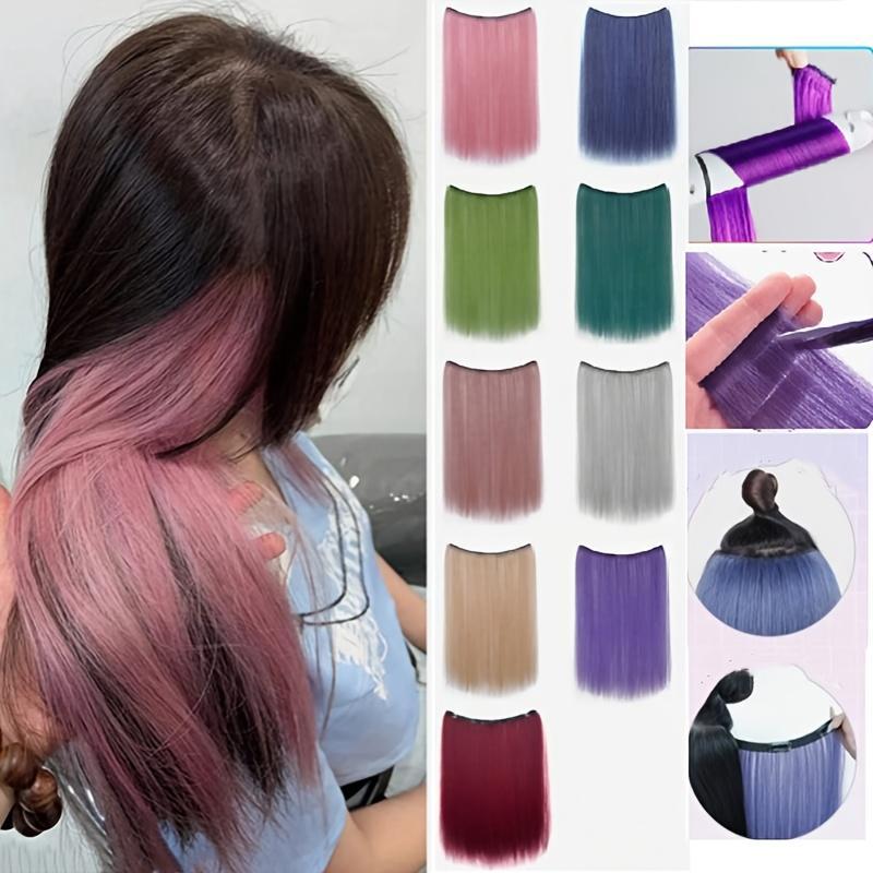 Extra Long 55.5cm One Piece Clip In Hair Extensions Long Straight Synthetic Hairpiece Easy Application For Daily And Festival Wear