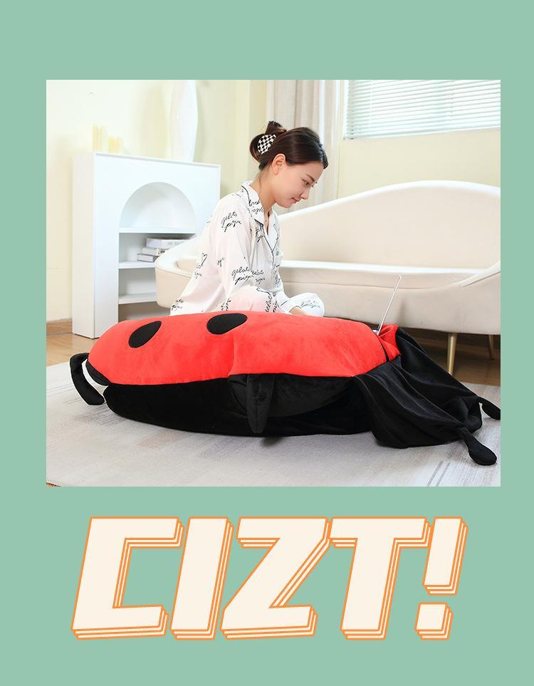 Ladybug Pillow Wearable Plush Big Bug Giant Wearable Ladybug Pillow Funny Animal Costume Dress Up for Kids Bug Pillow Gift Toy