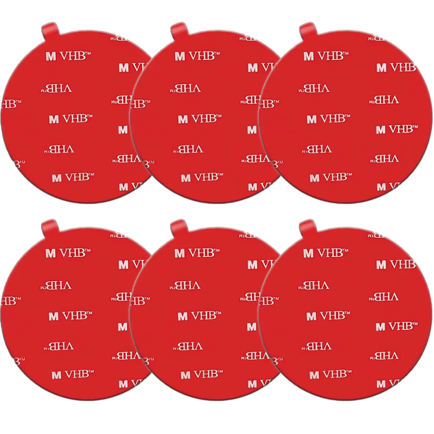 Double Sided Adhesive Pads,Made of VH B 5952, Round  Mount Adhesive .Sticky  Cam Mounting Tape.Heavy Duty Tape Sticker for Dashboard &Daily Use.,Heat-Resistant.6PCS
