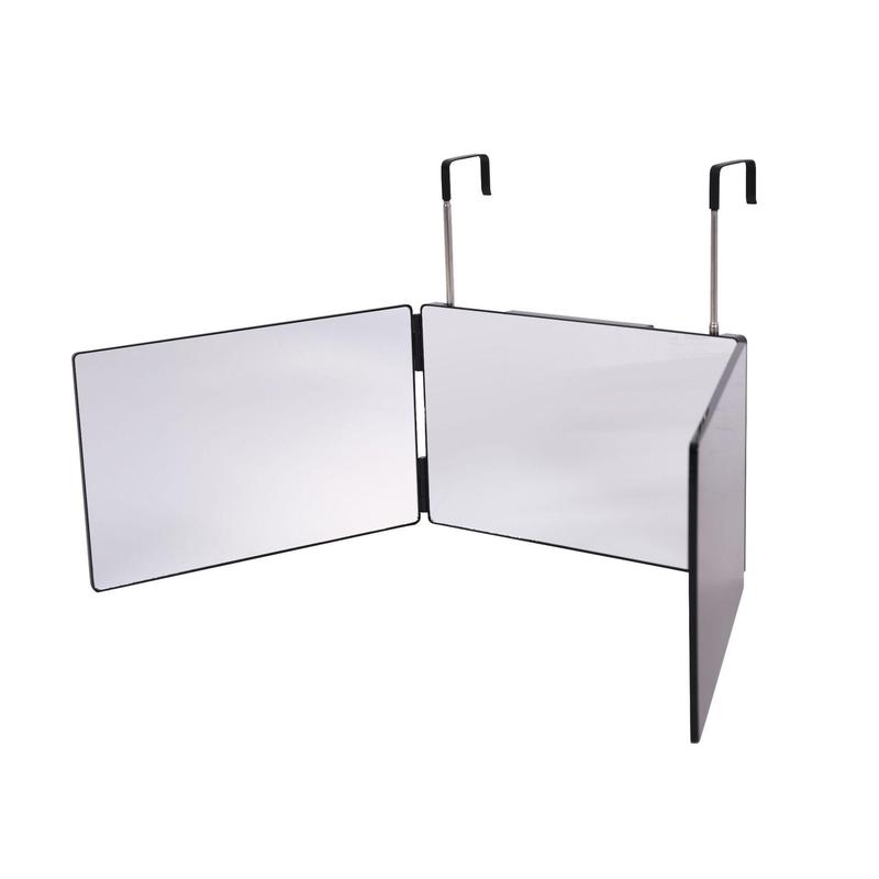 Hanging Foldable Trifold Mirror, 1 Piece Three-sided Folding HD Door Back Hanging Makeup Mirror For Men Women