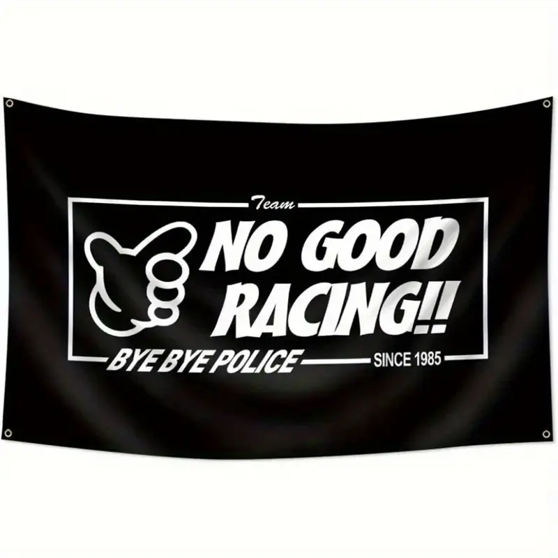 JDM No Good Racing Flag Banner - Vibrant Colors HD Printing 1pc 3x5ft | 150D Polyester, Single-Sided, 91.44x152.4cm - for Man Cave Decor Polyester Tapestry Wall Tapestry Decorative Tapestry Tapestry Room Decor Tapestry Wall Hanging Decoration