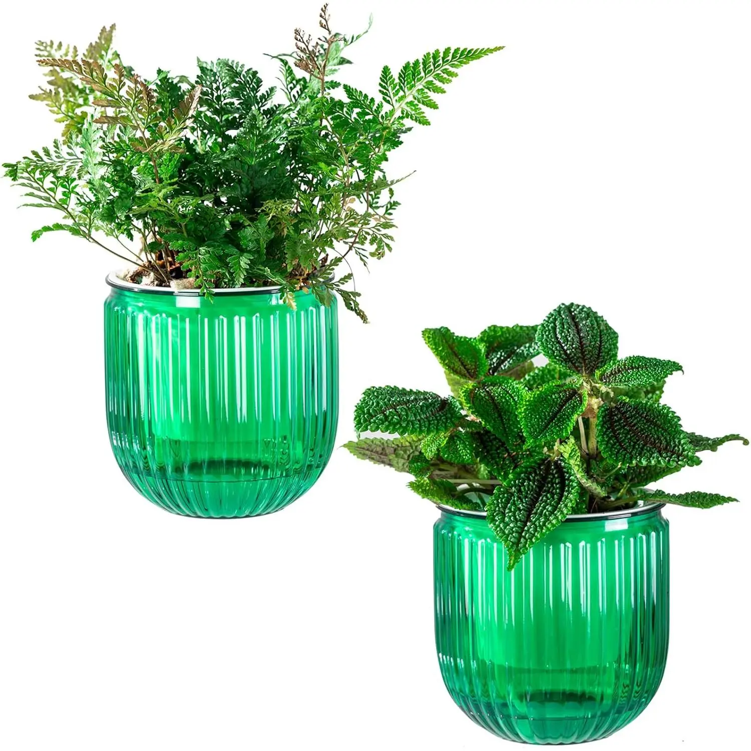 Self Watering Pots for Indoor  Planter, 4.3 Inch 2 Pack Planters Self Watering  Pots for Flower, Houseplants, Succulent,  Violets and Cactus with Drainage