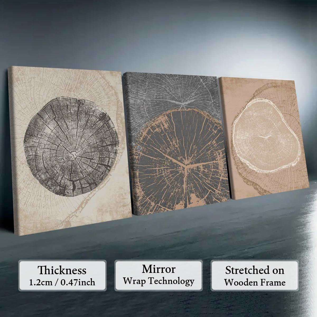 Wooden Framed Canvas Painting, 3 Counts Modern Abstract Canvas Wall Art, Wall Decor for Home Living Room Bedroom Office