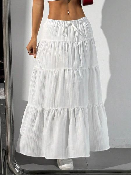 1 piece white bow Valentine's Day date sweet casual dress skirt