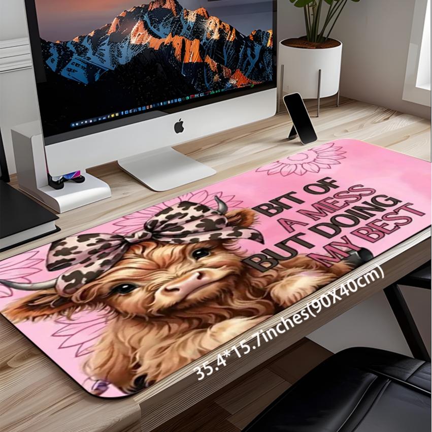 Cute Cow Pattern Mouse Pad, Rectangle Gaming Mouse Pad, Non-slip Mousepad, Universal Mouse Pad, Office Desk Keyboard Mouse Mat for Home Office Desk