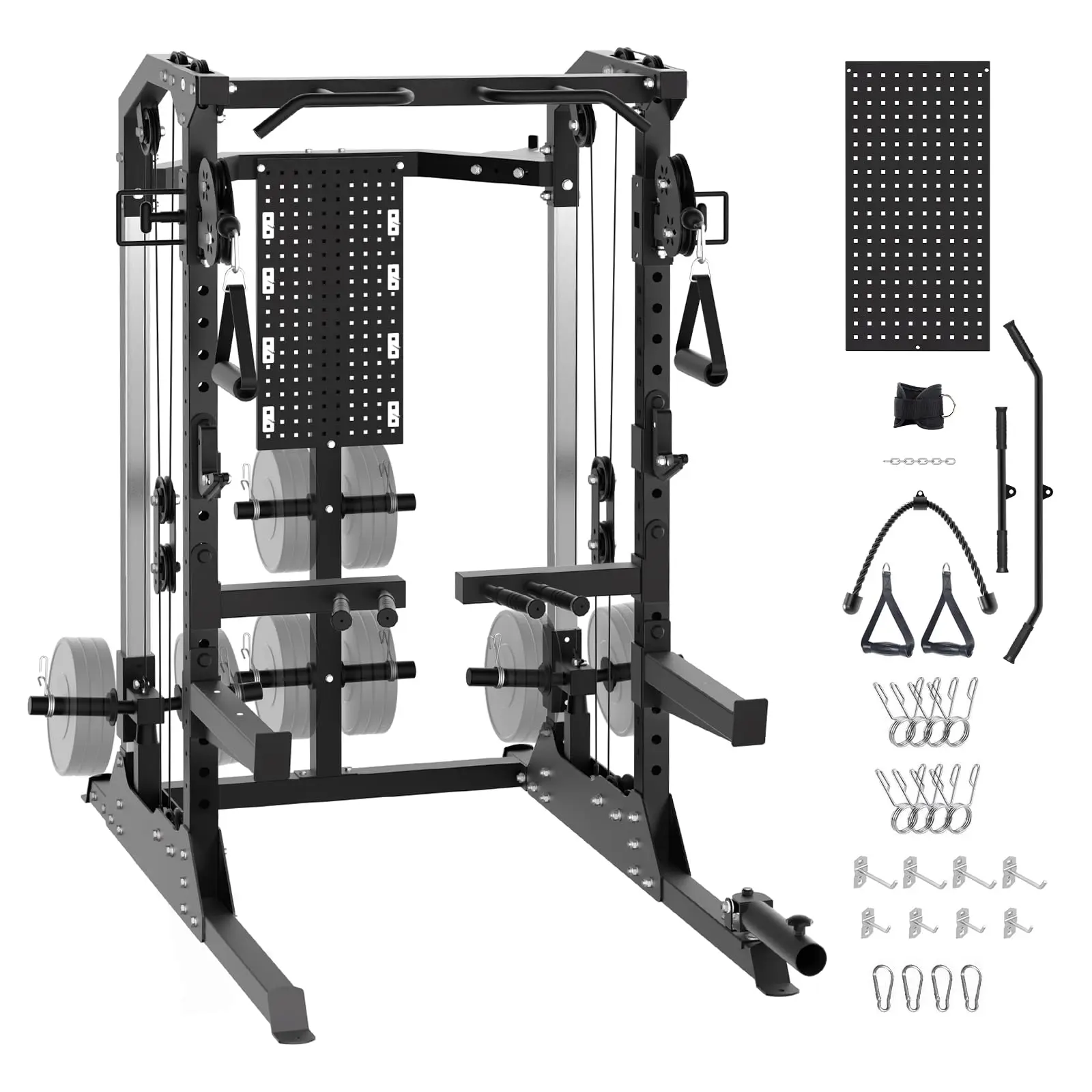 Gaomon 2000LBS Power Cage with 1:1 Dual Pulley System, Heavy Duty Squat Rack Home Gym, Cable Crossover Machine with Landmine, 2x2 Steel Frame, Strength Training Equipment