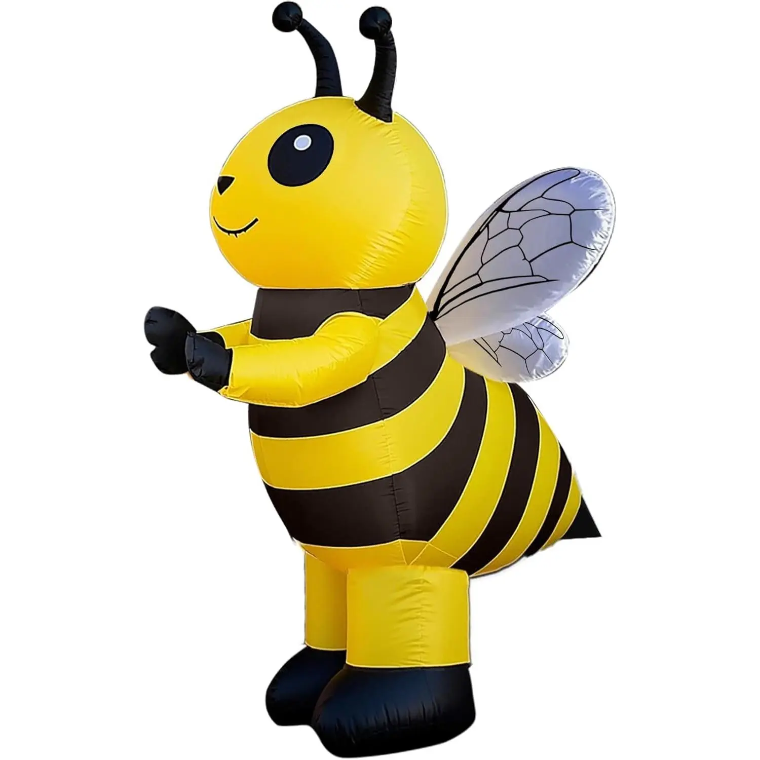 Funny Inflatable Bee Costume for Adults - Black and Yellow Striped Full Body Blow Up Halloween Costume, One Size Yellow(Gift)
