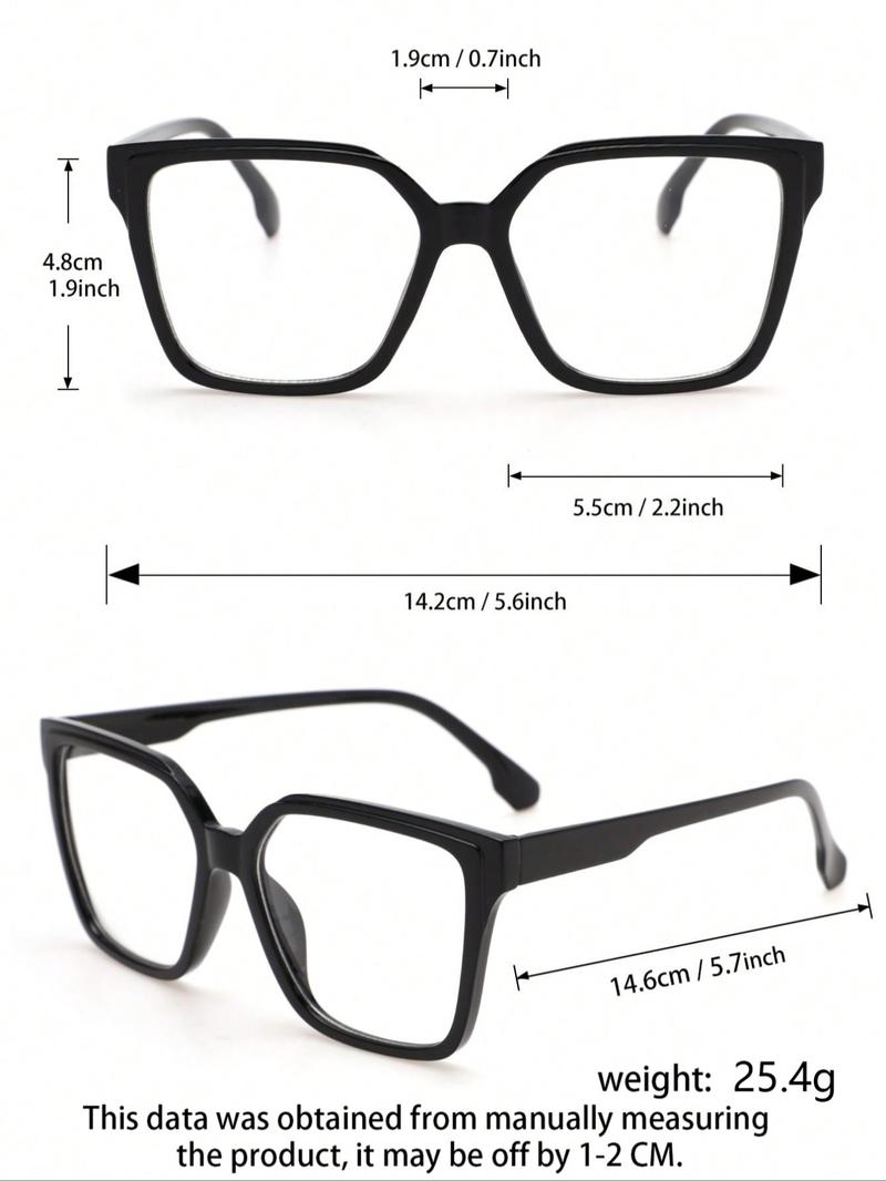 Unisex Street Trend Square Frame Eyeglasses, Trendy Vintage Eyeglasses for Everyday Use, Fashion Accessories for Outdoor Activities