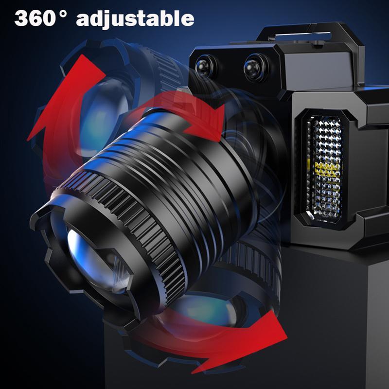 LED Headlamp, USB-Rechargeable Waterproof Headlamp for Exploration, Adjustable High-Performance Outdoor Camping High Powered Flashlight #   GLOBAL PICKS