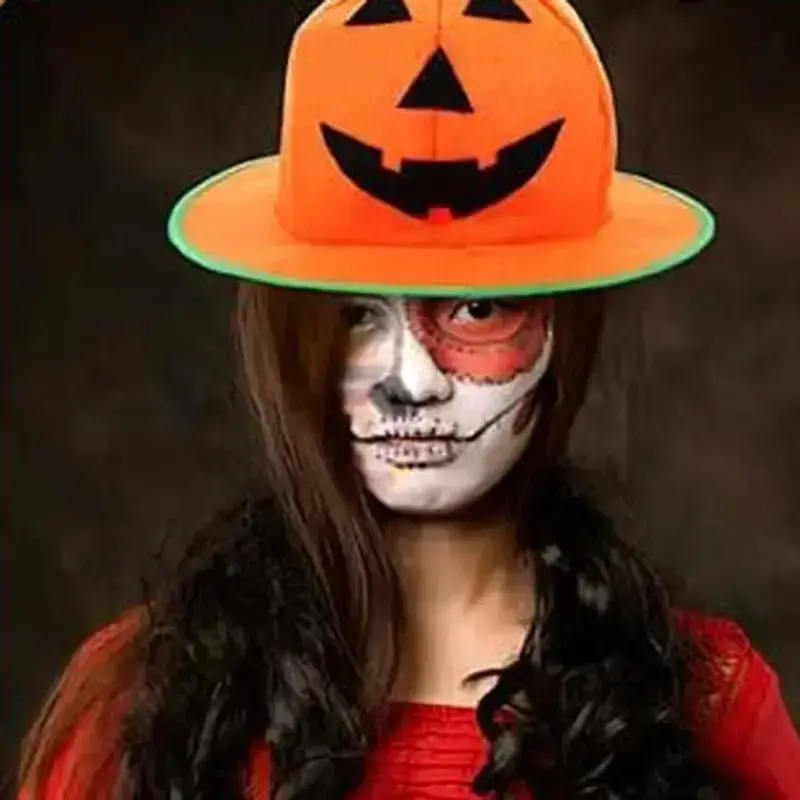 Halloween Pumpkin Hat, 11.8 Inches, Classic Cute Design, Perfect for Costume Parties, Vintage Style Fabric Accessory