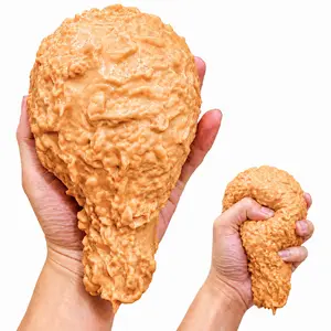 1PC Large Fried Chicken Squeeze Toy, Realistic Food Large Stress Relief Toy, Chicken Leg Stress Relief Toy, Fidget Toy,TPR Anxiety Sensory Toy that can be Squeezed and Stretched
