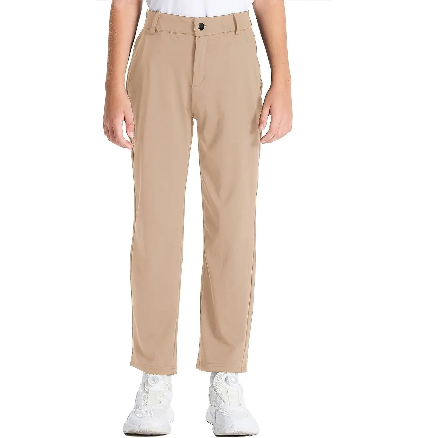 Youth Boys Golf Pants Stretch Flat Front Dress Athletic Casual Pants School Uniform Chino Twill Pants Pockets