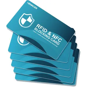 NEW RFID Blocking Card, 6 Pack Fuss Protection for Entire Wallet Shield, Credit Card Protector NFC Bank Debit Blocker, Identity Theft Prevention for Passport Travel Security (6, Blue)