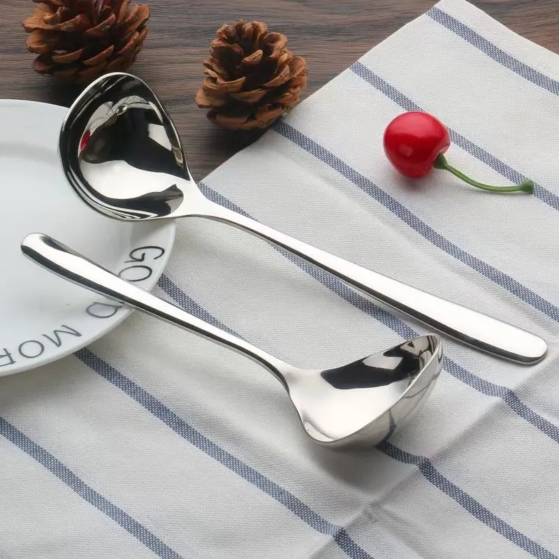Stainless Steel Deep Large Soup Spoon, Thick Long Handle Home Use, Big Capacity Deep Spoon, Restaurant Hotel Serving Spoon, Hot Pot Rice Bowl Utensil Stainless Steel Spoons