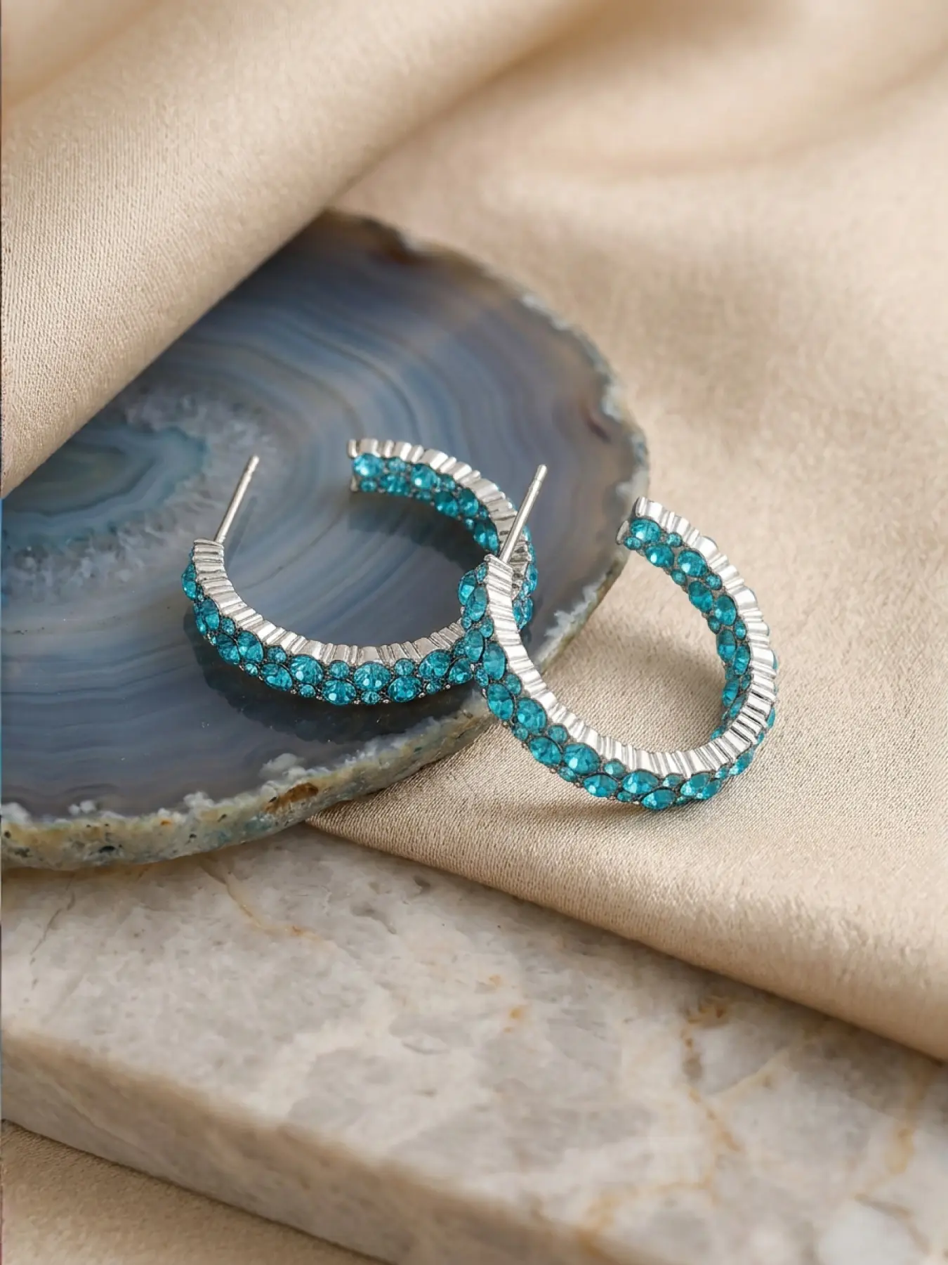 Crystal Hoop Earrings for Women | Sparkly Rhinestone Hoops, Elegant Statement Jewelry Gift for Her