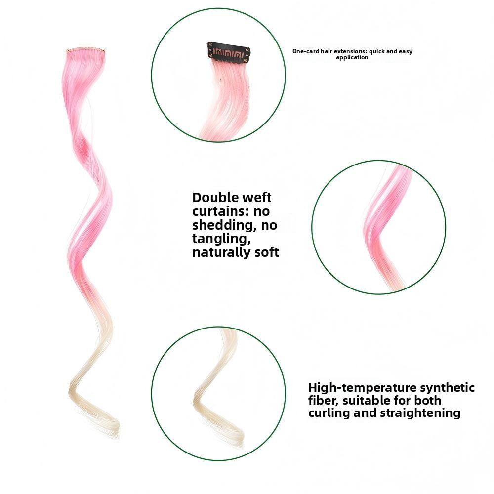 DB-One Piece Long Curly Hair Extensions for Women Ombre One-Clip Hairpiece-DB