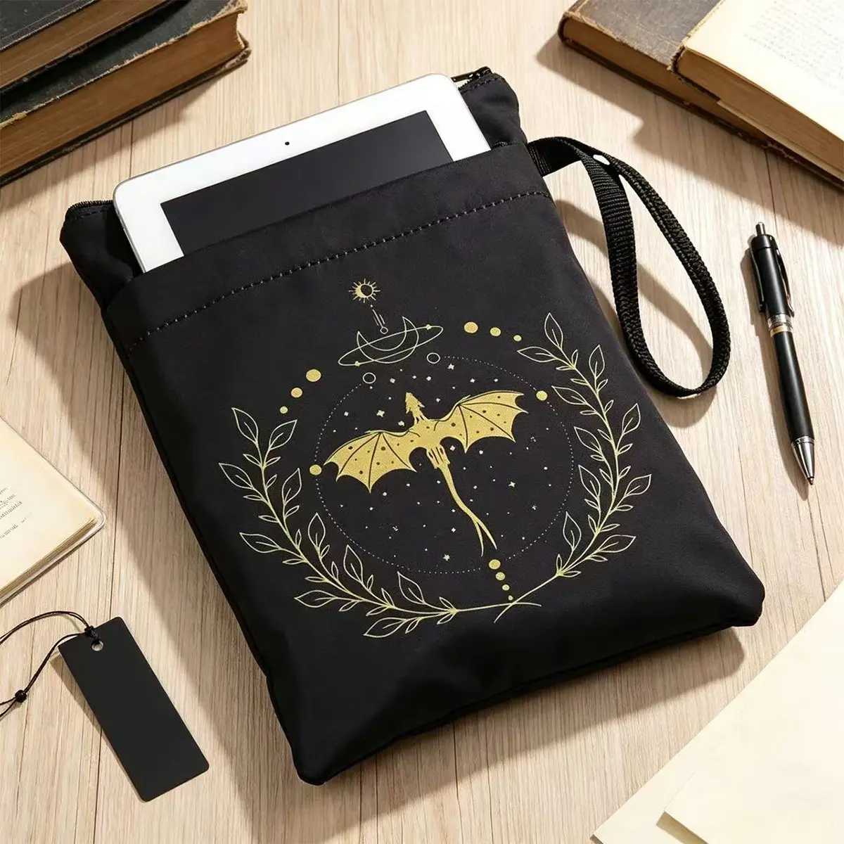 Printed Pattern Book Covers, Dust Jackets, Tote Storage Bags, Ya Fantasy Book Series Gift, Dragon Rider Gift, Book Worm Bag, Bookworm