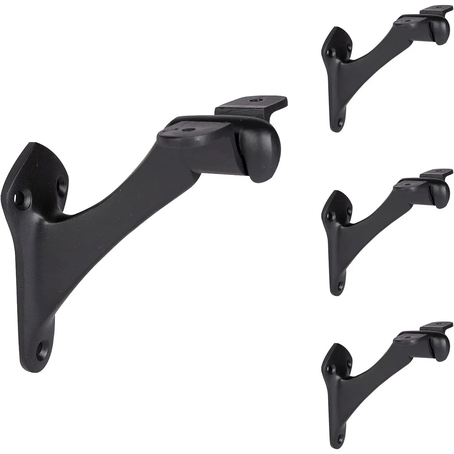 Heavy Duty Cast Iron Handrail Brackets, Black Powder Coat, Set of 4