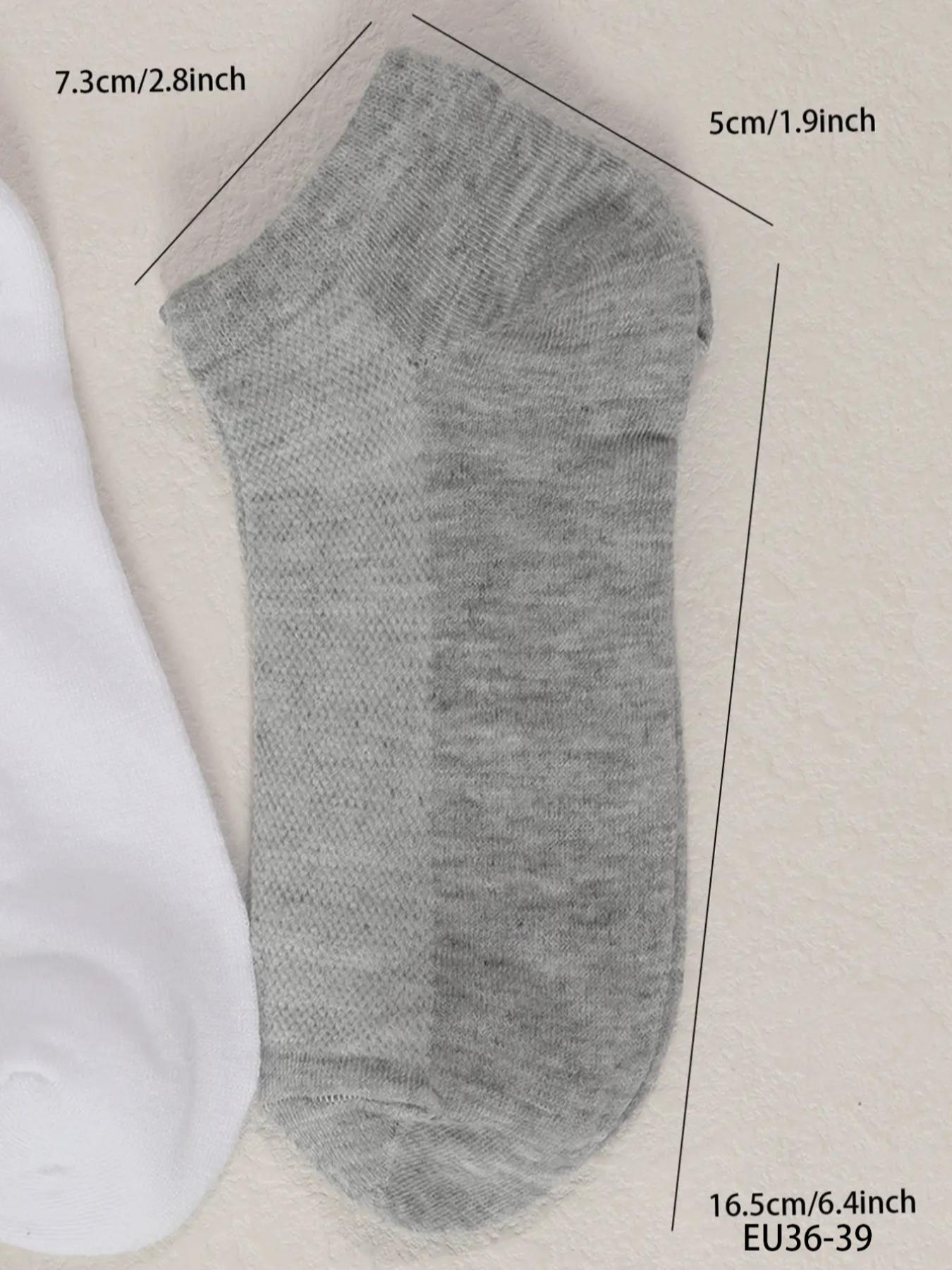 Women's 10 Pairs Solid Ankle Socks, Comfy Breathable Knit Socks for Women, Casual Soft Multipack Socks, Women's Socks for Summer & Daily Wear, Plain Socks, Sock Set