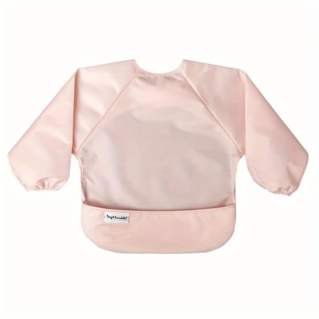Tiny Twinkle Mess Proof Baby Bib, Long Sleeve Bib Outfit, Waterproof Bibs for Toddlers, Machine Washable, Tug Proof (Small 6-24 Months)