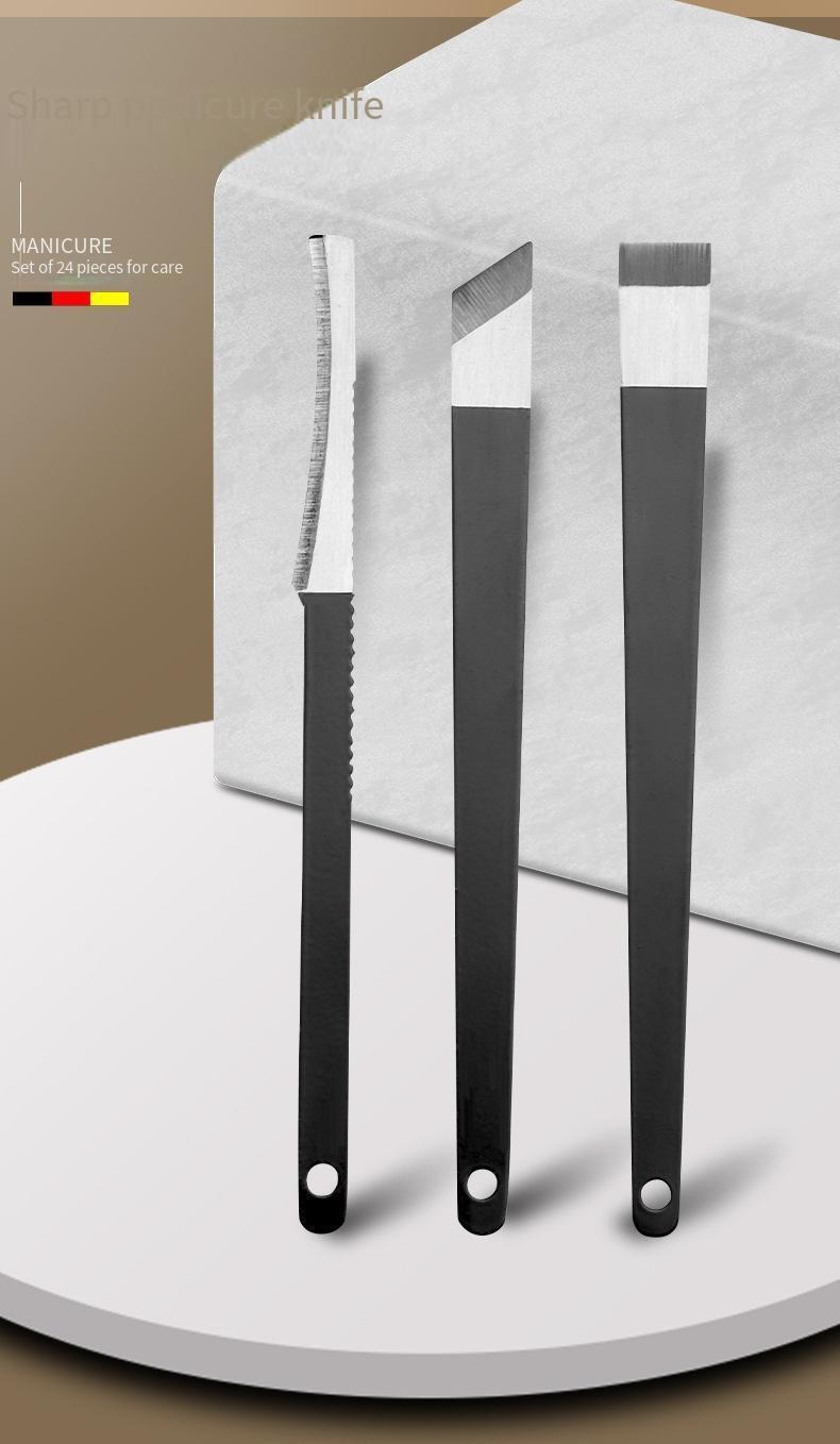 24Pcs Professional Manicure Set, Black Stainless Steel Nail Clipper Kit with Travel Case, Portable Grooming Scissors & Pedicure Tools for Hand Facial Foot Care, Ideal Gift for Men and Women