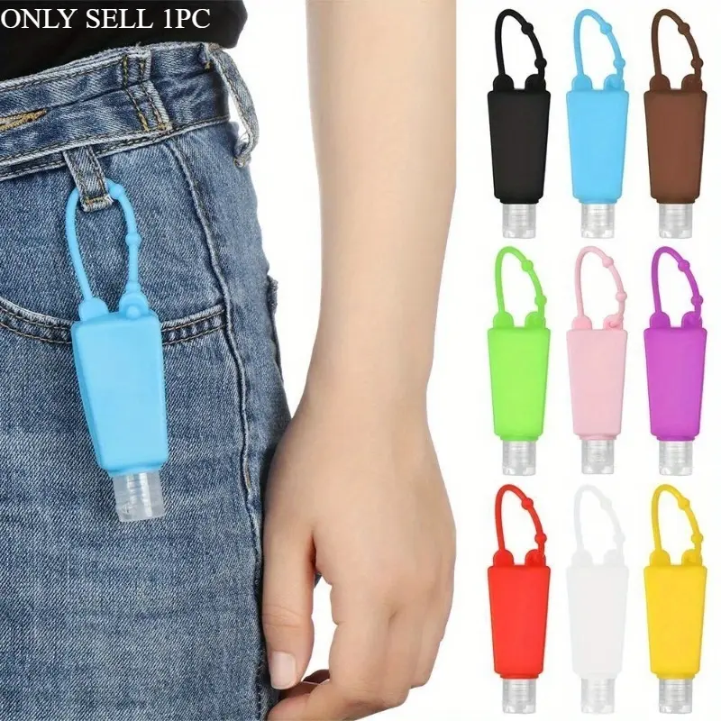 Travel-Friendly Gel Bottle Liquid Dispenser, Fragrance-Free, Empty, Refillable, Hang Rope Clear Reusable Travel Hand Sanitizer Bottle