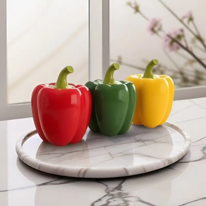 Realistic Vegetable Pepper Chili Tea Canister Sealed Storage Jar, Modern Japanese Style Decorative Candle Holder Accessory