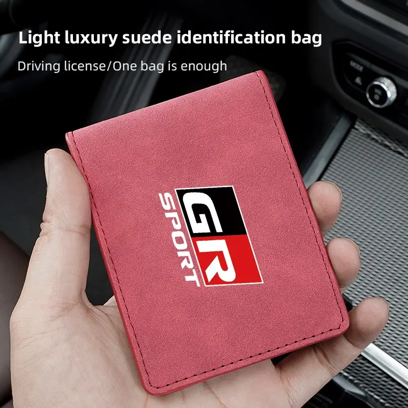 1Pcs Car Driver License Storage Bag Wallet ID Card Protective Sleeve For Toyota GR Sport Gazoo Racing RAV4 C-HR Mirai