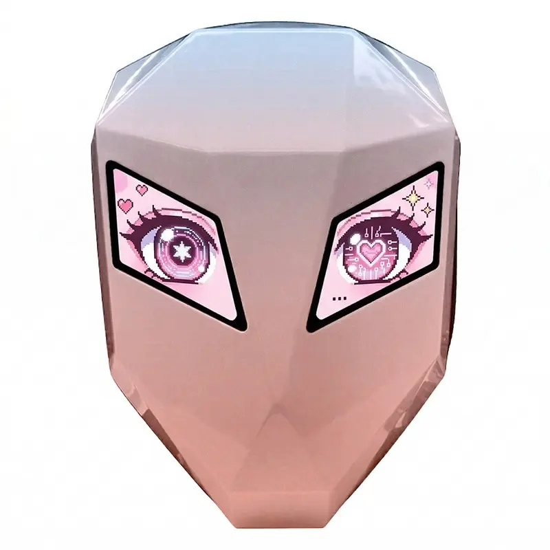 Hard-Shell Backpack for Commuting, Pink Sporty Chic Design with App-Controlled LED Glowing Eyes, USB Charging Port & Laptop Compartment, Cute Backpack, Multi Purpose Rucksack, Zipper Backpack