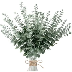 【Clearance Sale】36pcs Eucalyptus Stems Decor Artificial Eucalyptus Leaves Faux Eucalyptus Stems Real Touch Fake Greenery Branches for Wedding Flower Bouquet Centerpiece Home Office Decoration, Bathroom kitchen decor
