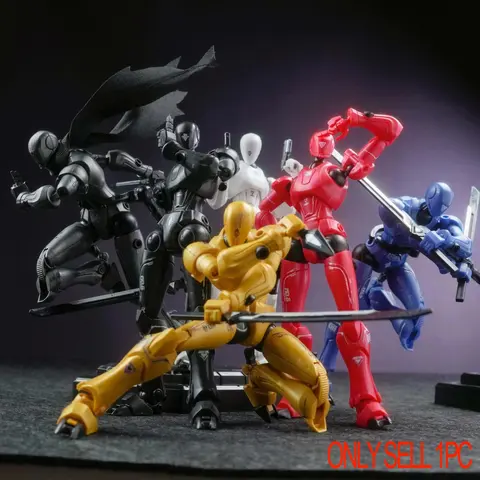 1:12 scale clone No. 8 model, fully articulated action figure, available in 6 colors, various hand gestures/weapons, includes a cool tactical cape, desktop decoration, educational toy, Halloween/Christmas/birthday gift set, Articulated Figures