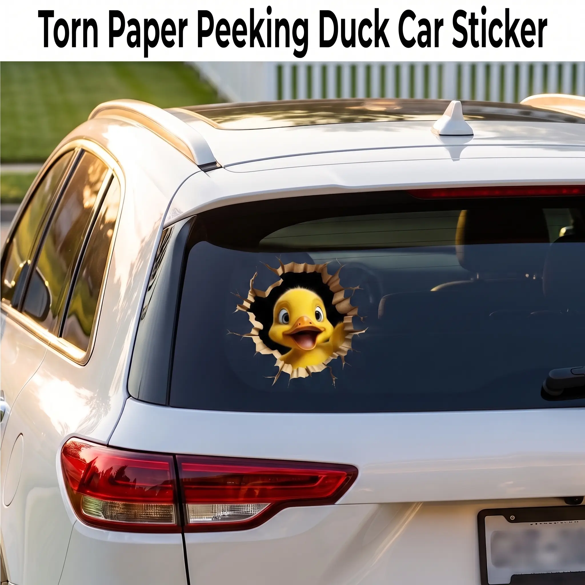 Cute Cartoon Duck Car Decorative Sticker, Cartoon Animal Car Body Sticker, Creative Mirror Sticker, Car Decoration Accessories, Sticker For Cars, Car Decal, Vehicle Exterior Decoration, Car Stickers, Automotive Decoration, Automotive Decals-YY0