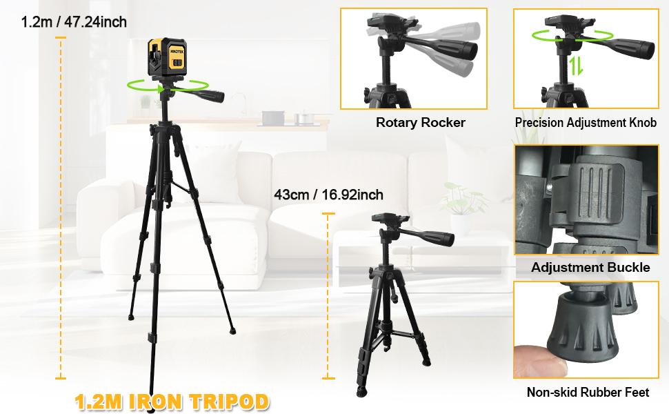 100 Feet Self-Leveling Green Beam Horizontal and Vertical-Line for Home Decoration, Battery Included (NK01G With 47 inch Tripod)