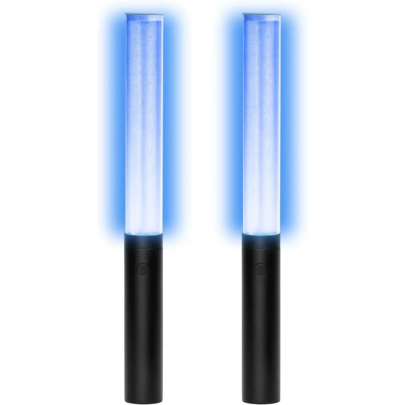 Reusable LED Glow Sticks Multicolor Flashing Bright Light Up Glow Lightsticks, Party Favor Supplies for Wedding Birthday Raves Concert Halloween Christmas (Black 2Pack)