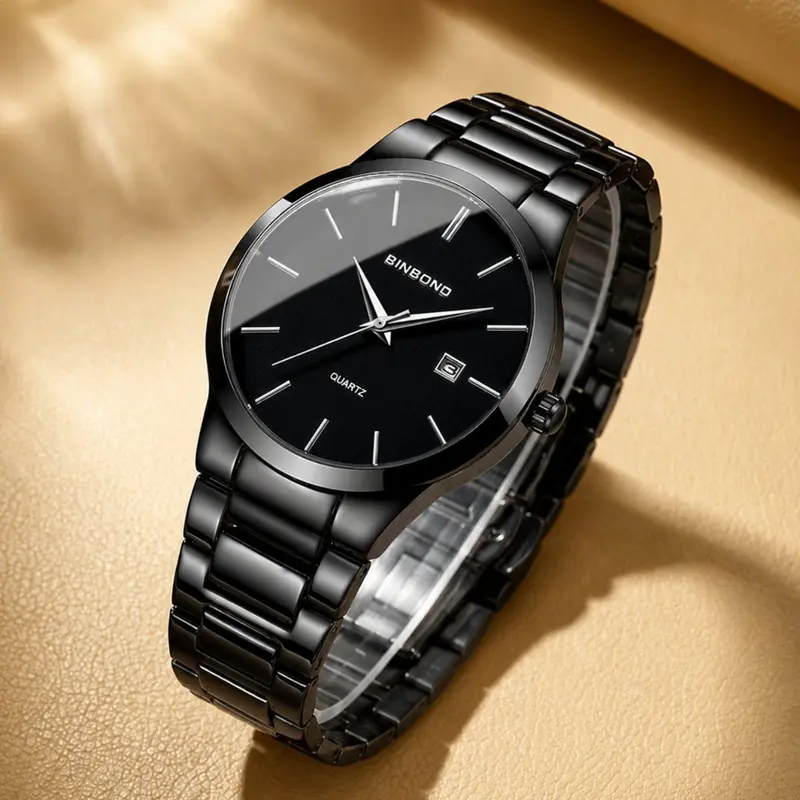 Men's Business Fashion Round Dial Analog Quartz Watch, Analog Wristwatches, Fashion Watch for Party, Daily Clothing Decor, All-match & Exquisite Watch for Birthday Gift with Box
