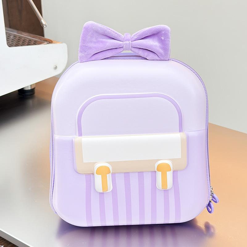 Kindergarten and primary school student backpack with sweet bow, lightweight eggshell double-shoulder bag for boys and girls, new trendy children's backpack