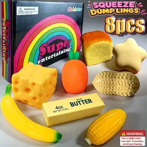 8pcs/set Creative Sensory Toy Set, Anxiety Relief, Stress Release, Slow Rebound Squishy, Party Gift, Classroom Prize, Unisex, Butter Stick Soft Toy