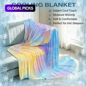 Iridescent Marble Pattern Double-layer Cooling Blanket, Ultra-soft Cool Summer Cooling Blanket, Lightweight Breathable Cooling Air Conditioning Blanket for Bedroom Sofa Offp, Bed Blanket, Lightweight Throw Blanket, Summer Ac Blanket #GLOBAL PICKS