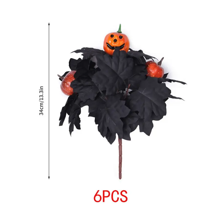 6pcs Maple Leaf Bouquets, Halloween Decoration Ghost Faces, Pumpkin Flower Arrangements, Table Centerpieces, Halloween Decorations