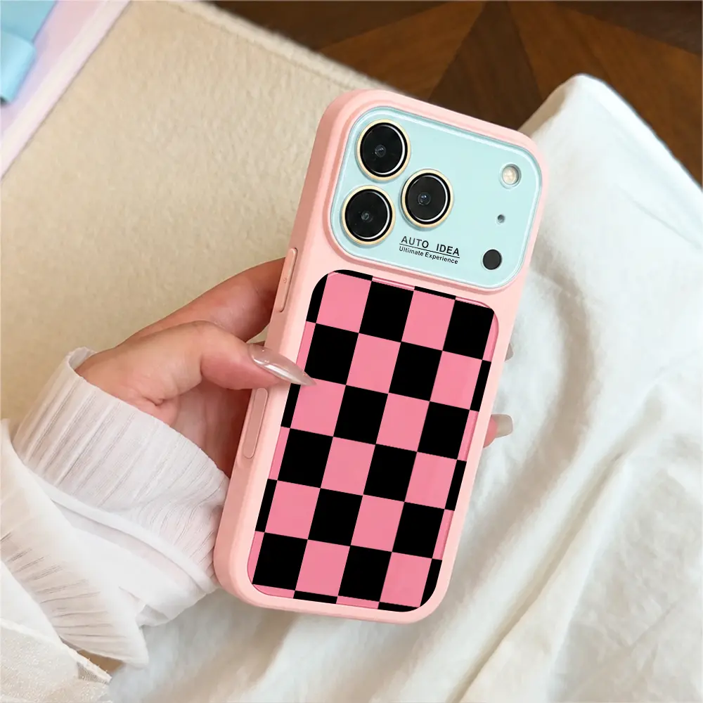 Checkerboard Black White Grid Phone Case - Fashion Minimalist Modern Line Design, Compatible with iPhone 17 Series (Pro Max, Air), 17, 16 Plus, 15, 14, 13, 12, 11 Pro Max, Ideal Gift, Accessories, Protective Covers