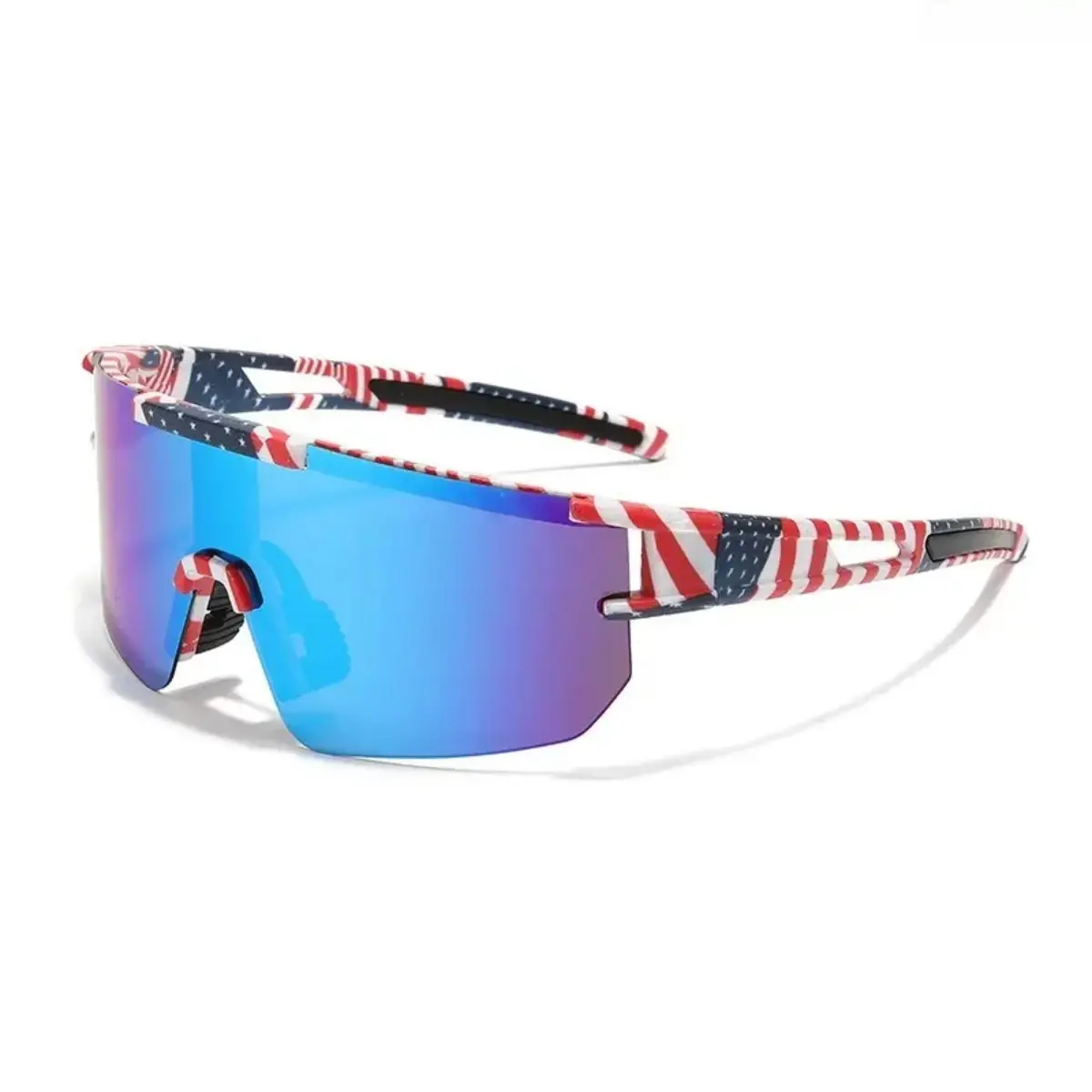 Patriotic Design US Pride Sports Sunglasses - PC Lens, Sun Protection, 4th of July Essentials, Ideal for Beach Days & Summer Adventures, Stylish Cool Look, Outdoor Enthusiasts, Us Pride / Nation Pride homedecor