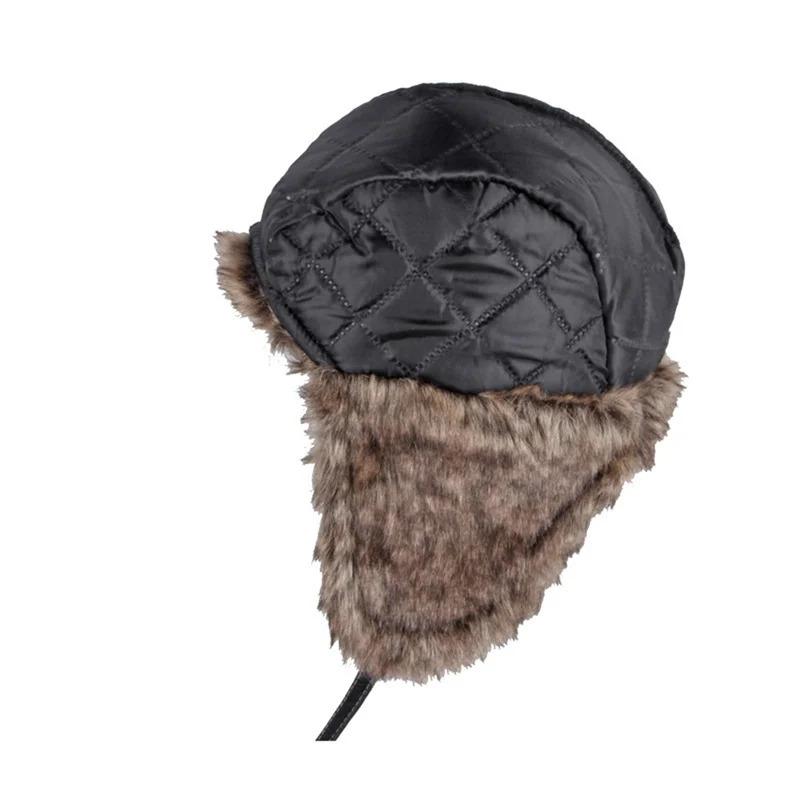 Unisex Winter Ushanka Hat Trapper Aviator Trooper Earflap Warm Faux Fur Leather Waterproof Ski Hat Bomber Cap Ear Protectors Hat