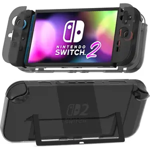 [Easy Docking Version]  Case for   2 (2025), Dockable Hard Shell PC Protective Cover  for  2 Console & Detachable Joycon Grip - Clear Black